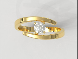 4mm Solitaire Ring 3D 打印模型