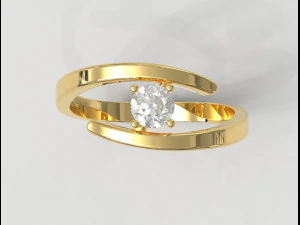 4mm Solitaire Ring 3D Print Model
