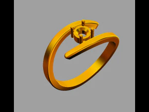 4mm Solitaire Ring 3D Print Model