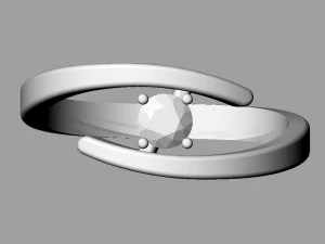 4mm Solitaire Ring 3D Print Model