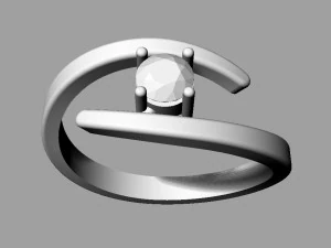 4mm Solitaire Ring 3D Print Model