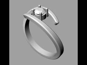 4mm Solitaire Ring 3D Print Model