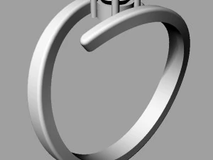 4mm Solitaire Ring 3D Print Model