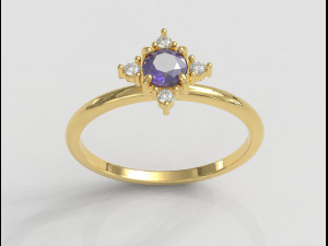 4mm Gemstone Ring Modelo de Impressão 3D