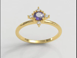 Pierścionek z kamieniem szlachetnym o średnicy 4 mm Model do druku 3D