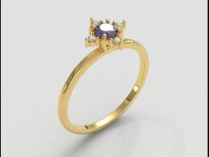 4mm Gemstone Ring 3D Print Model