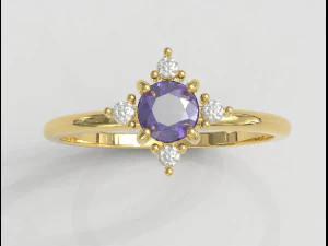 4mm Gemstone Ring 3D Print Model