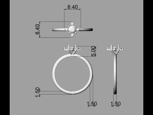 4mm Gemstone Ring 3D Print Model