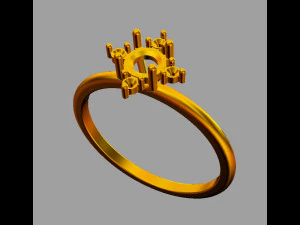 4mm Gemstone Ring 3D Print Model