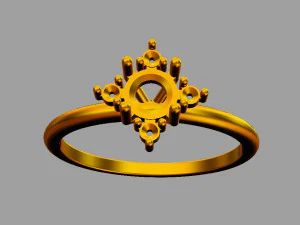 4mm Gemstone Ring 3D Print Model