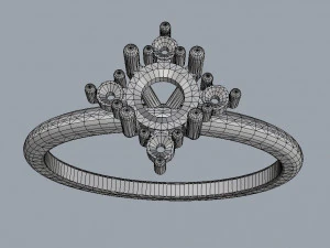 4mm Gemstone Ring 3D Print Model