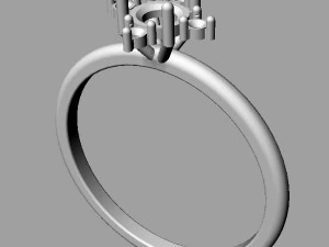 4mm Gemstone Ring 3D Print Model