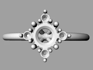 4mm Gemstone Ring 3D Print Model