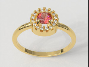 4mm Gemstone Ring 3D Принт Модель