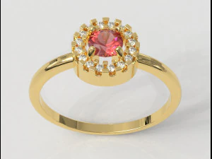 4 mm edelsteenring 3D printmodel