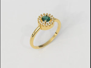 4mm Gemstone Ring 3D Print Model