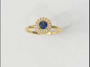 4mm Gemstone Ring 3D Print Model