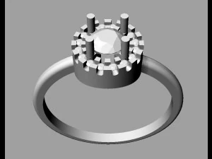 4mm Gemstone Ring 3D Print Model