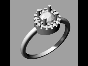 4mm Gemstone Ring 3D Print Model