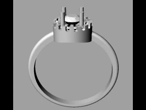 4mm Gemstone Ring 3D Print Model
