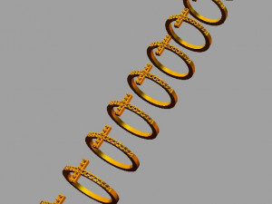 Cross Diamond Ring 3D Baskı Modeli