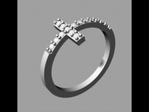 Cross Diamond Ring 3D Baskı Modeli
