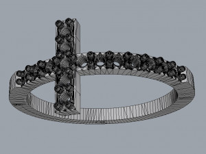 Cross Diamond Ring 3D Baskı Modeli