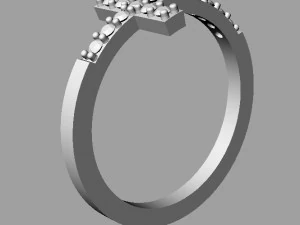 Cross Diamond Ring 3D Print Model