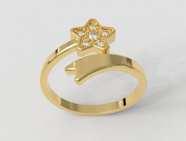 Shooting Star Ring 3D 打印模型 .c4d .max .obj .3ds .fbx .stl .blend 