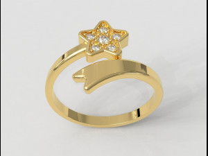 Shooting Star Ring 3D Print Model