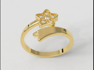 Cincin Bintang Jatuh Model Cetak 3D