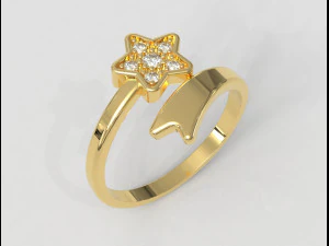 Shooting Star Ring 3D Print Model