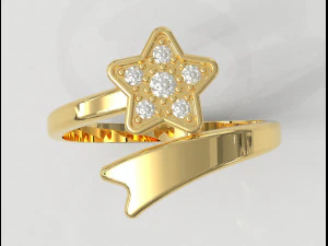 Shooting Star Ring 3D Print Model