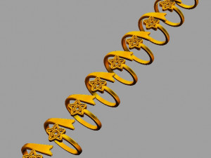 Shooting Star Ring 3D 打印模型