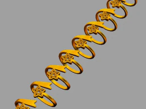 Shooting Star Ring 3D Print Model