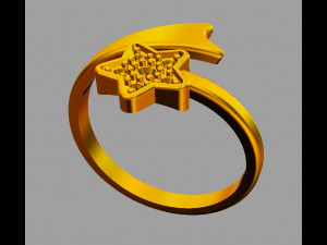 Shooting Star Ring 3D 打印模型