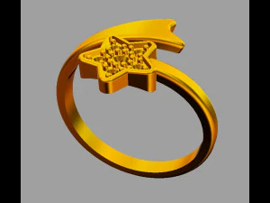 Shooting Star Ring 3D Print Model