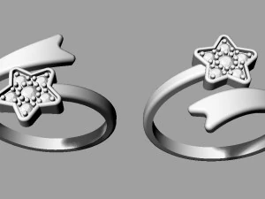 Shooting Star Ring 3D Print Model