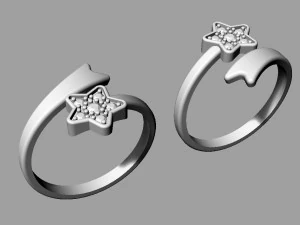 Shooting Star Ring 3D Print Model