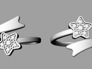Shooting Star Ring 3D Print Model