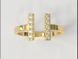 T Diamond Ring 3Dプリントモデル