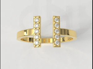 T Diamond Ring 3D Print Model