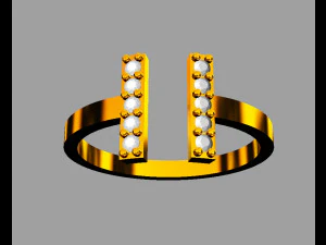 T Diamond Ring 3D Print Model