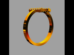 T Diamond Ring 3D Print Model