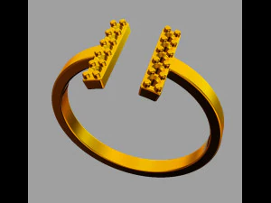 T Diamond Ring 3D Print Model