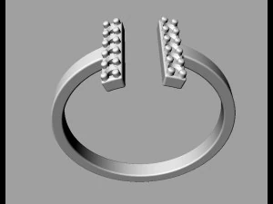 T Diamond Ring 3D Print Model