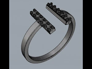 T Diamond Ring 3D Print Model
