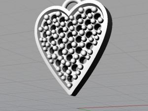 Pave Diamond Heart Pendant 3D Принт Модель