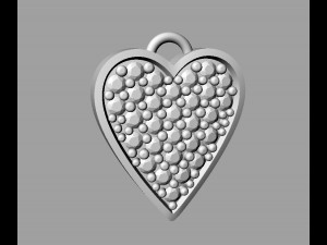 Pave Diamond Heart Pendant 3D Принт Модель