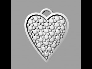 Pave Diamond Heart Pendant 3D Принт Модель